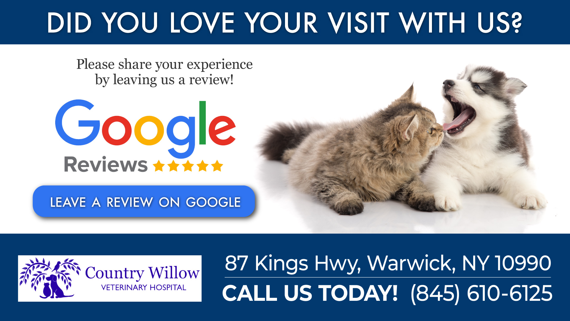Review Us Country Willow Veterinary Hospital